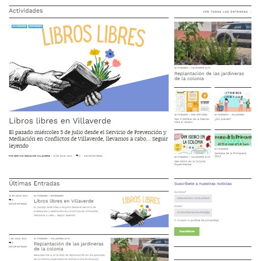 imagen del blog de intervención comunitaria de Villaverde